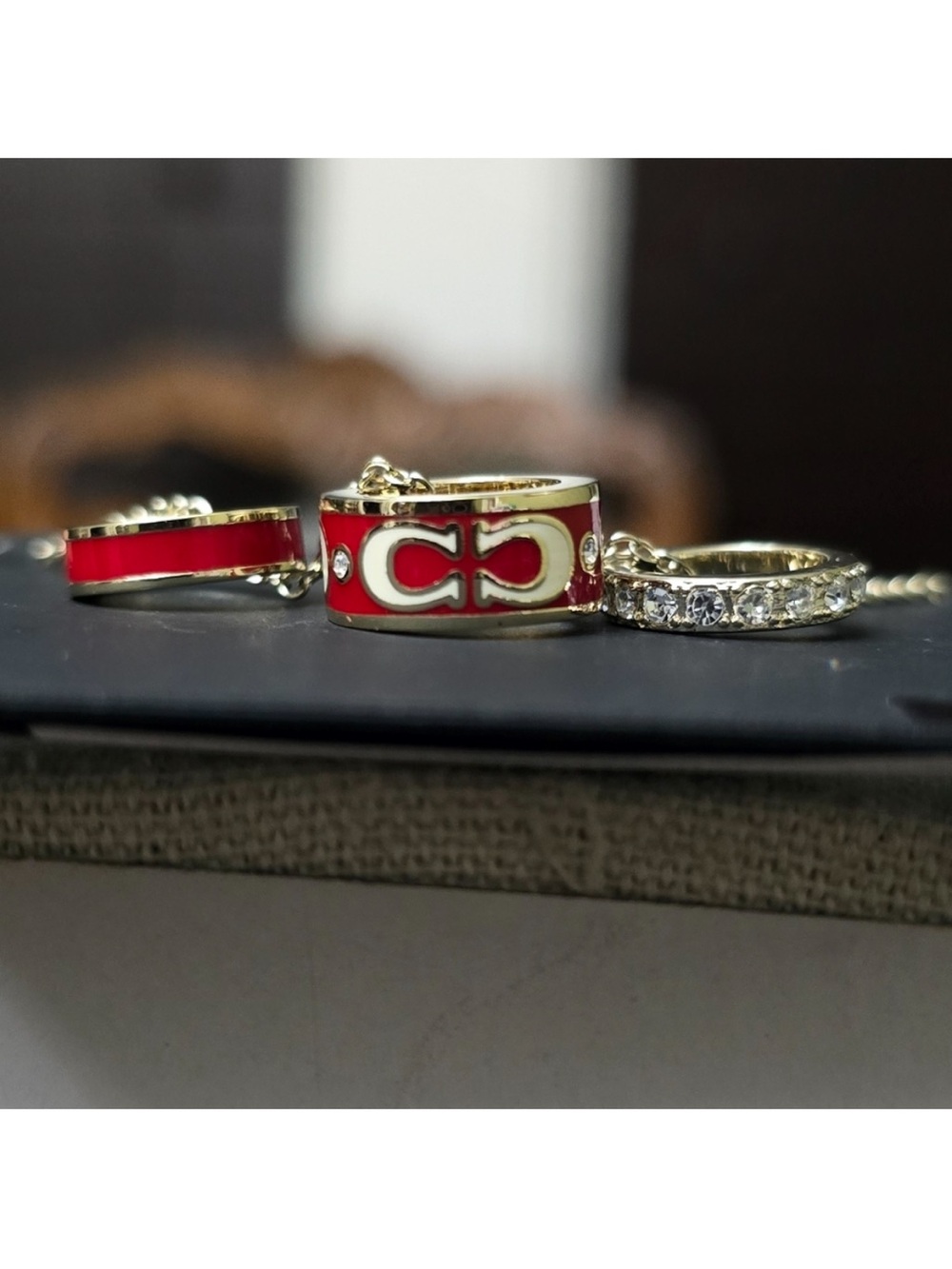COACH Red Enamel and Crystal Pendant Necklace - Women Jewelry - Picture 3 of 5